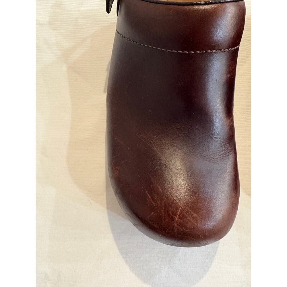 Dansko Leather Clogs Slip On Brown Womens 42 US 11-12 Adjustable Back Strap - Picture 3 of 14